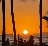 Sunset at Waikiki Beach on our First Day